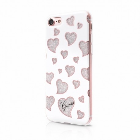 Etui Guess Hearts Soft Case iPhone 7 White