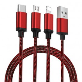 Kabel Remax Agile 3in1 USB - micro USB / Lightning / USB Type C 2.8A 1m