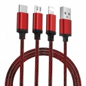 Kabel Remax Agile 3in1 USB - micro USB / Lightning / USB Type C 2.8A RED 1m