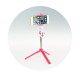 Tripod mini statyw na telefon do selfie z pilotem Pink