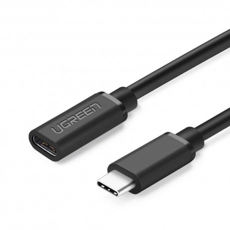 Kabel USB Typ C przedłużacz USB Typ C 3.1 (żeński) - USB Typ C 3.1 (męski) 0,5m Black
