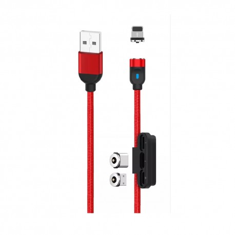 Magnetyczny Kabel USB 3w1 XO-NB128 Red