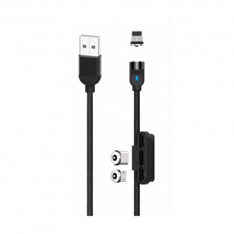 Magnetyczny Kabel USB 3w1 XO-NB128 Black