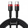 Kabel USB Typ C - USB Typ C 5A 2m Baseus Cafule PD 2.0 100W Black Red