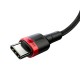 Kabel USB Typ C - USB Typ C 5A 2m Baseus Cafule PD 2.0 100W Black Red