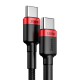 Kabel USB Typ C - USB Typ C 5A 2m Baseus Cafule PD 2.0 100W Black Red