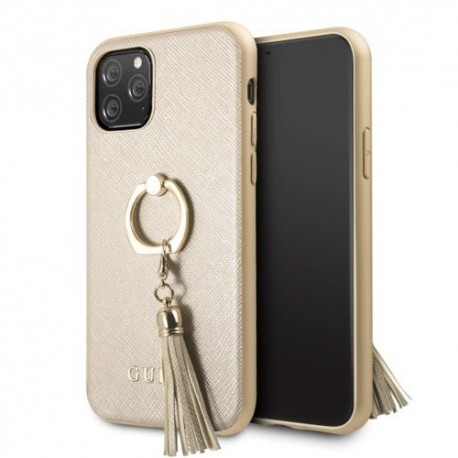 Etui Guess do iPhone 11 Pro Saffiano With Ring Beige