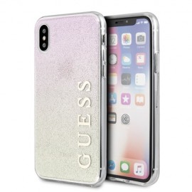 Etui Guess do iPhone X / XS Gradient Glitter Pink