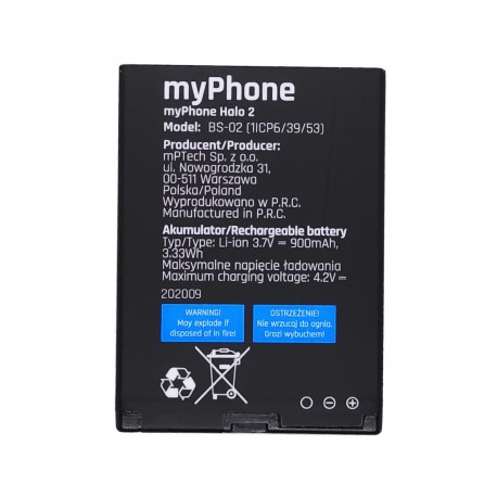 Bateria BS-02 do MyPhone Halo 2 1075 Oryginalna