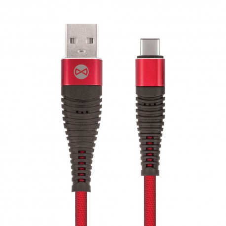 Kabel USB Typ C Forever Nylon Shark Red 1m