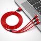 Kabel USB 3in1 USB - micro USB / Lightning / USB Type C 2.4A XO NB173 RED 1,2m