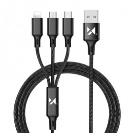 Kabel USB 3w1 Lightning / USB Typ C / micro USB Wozinsky 1,25m Black