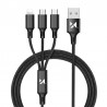 Kabel USB 3w1 Lightning / USB Typ C / micro USB Wozinsky 1,25m Black
