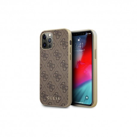 Etui Guess do iPhone 12/12 Pro Hardcase 4G Collection Brown