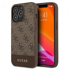 Etui Guess do iPhone 13 Pro Hardcase 4G Stripe Brown