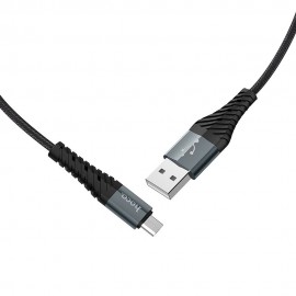 Kabel Micro USB Hoco Nylon COOL X38 Black 1m 2,4A