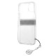Etui Guess do iPhone 13 Hardcase Grey Strap Charm Clear