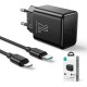 Ładowarka sieciowa USB Typ C 20W Joyroom JR-TCF06 + kabel przewód USB Typ C / Lightning 1m Black