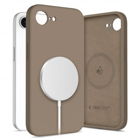 Etui Tech-Protect do iPhone 16e Magsafe Liquid SiliconeChocolate Brown
