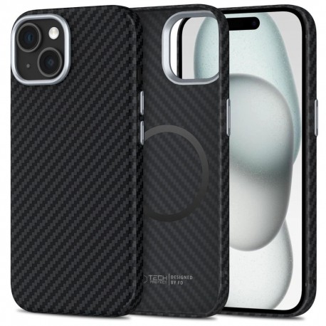 Etui Tech-Protect do iPhone 15 Magsafe Ion Carbon Black/Silver