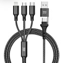 Kabel 4w1 USB C / USB A do Micro USB / Lightning / USB C Blue Star 2,4A 12W Cafule 1,2 m C172