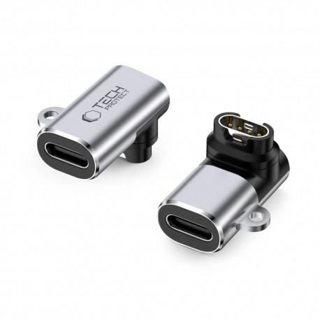 Adapter kątowy Tech-Protect Ultraboost Adapter USB-C / Garmin Watch Grey
