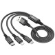 Kabel USB 3w1 Lightning / USB Typ C / micro USB Hoco 2A 1 m X76 Black