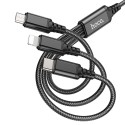 Kabel USB 3w1 Lightning / USB Typ C / micro USB Hoco 2A 1 m X76 Black