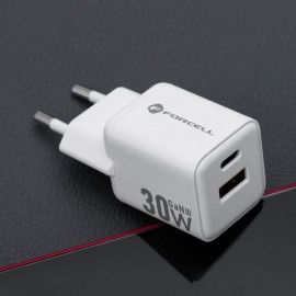 Ładowarka Sieciowa Forcell USB A i USB Typ C F-Energy Mini GaN III 30W QC 4.0