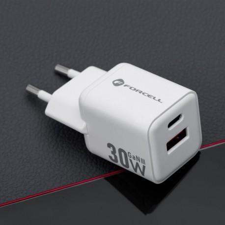 Ładowarka Sieciowa Forcell USB A i USB Typ C F-Energy Mini GaN III 30W QC 4.0