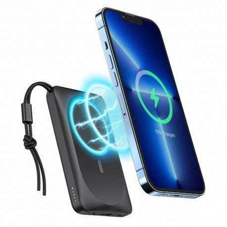 Bateria Zewnętrzna Power Bank MagSafe Veger MagOn VP1151 / W1151 PD QC3.0 2A 20W 10000 mAh Black