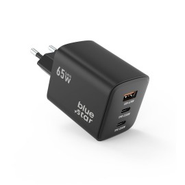 Szybka ładowarka sieciowa GaN 2x USB C + USB A QC4.0 PD 4A 65W VT-43 Blue Star