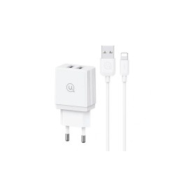 Ładowarka sieciowa USAMS 2xUSB-A 18W + kabel USB-A / Lightning White
