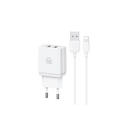 Ładowarka sieciowa USAMS 2xUSB-A 18W + kabel USB-A / Lightning White